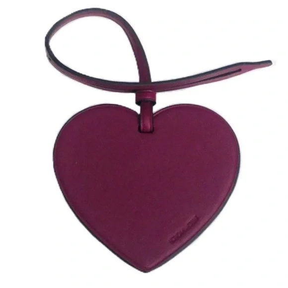 COACH • Plum Heart Bag Ornament Accessory Add On FOB Hangtag Charm - Picture 1 of 3